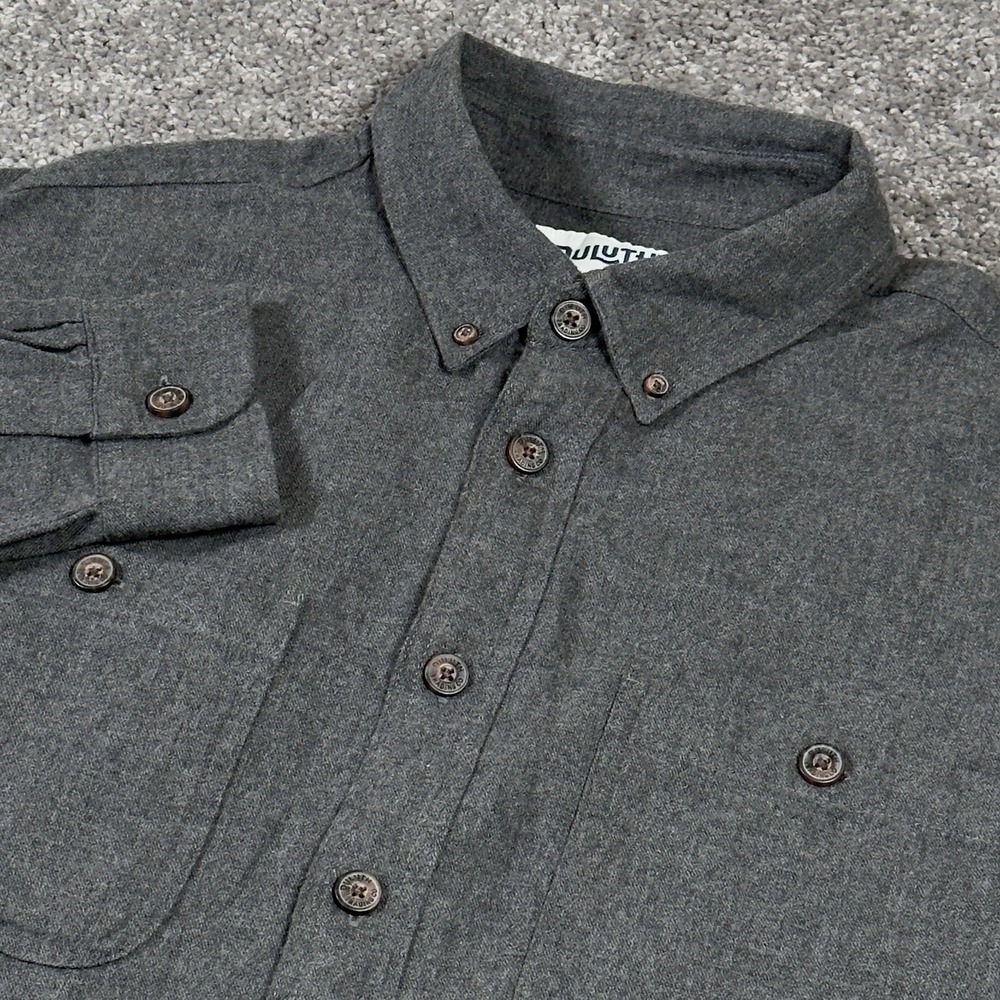 Duluth Shirt Men's Large Tall Gray Button Down Free Swinging Flannel Untucked